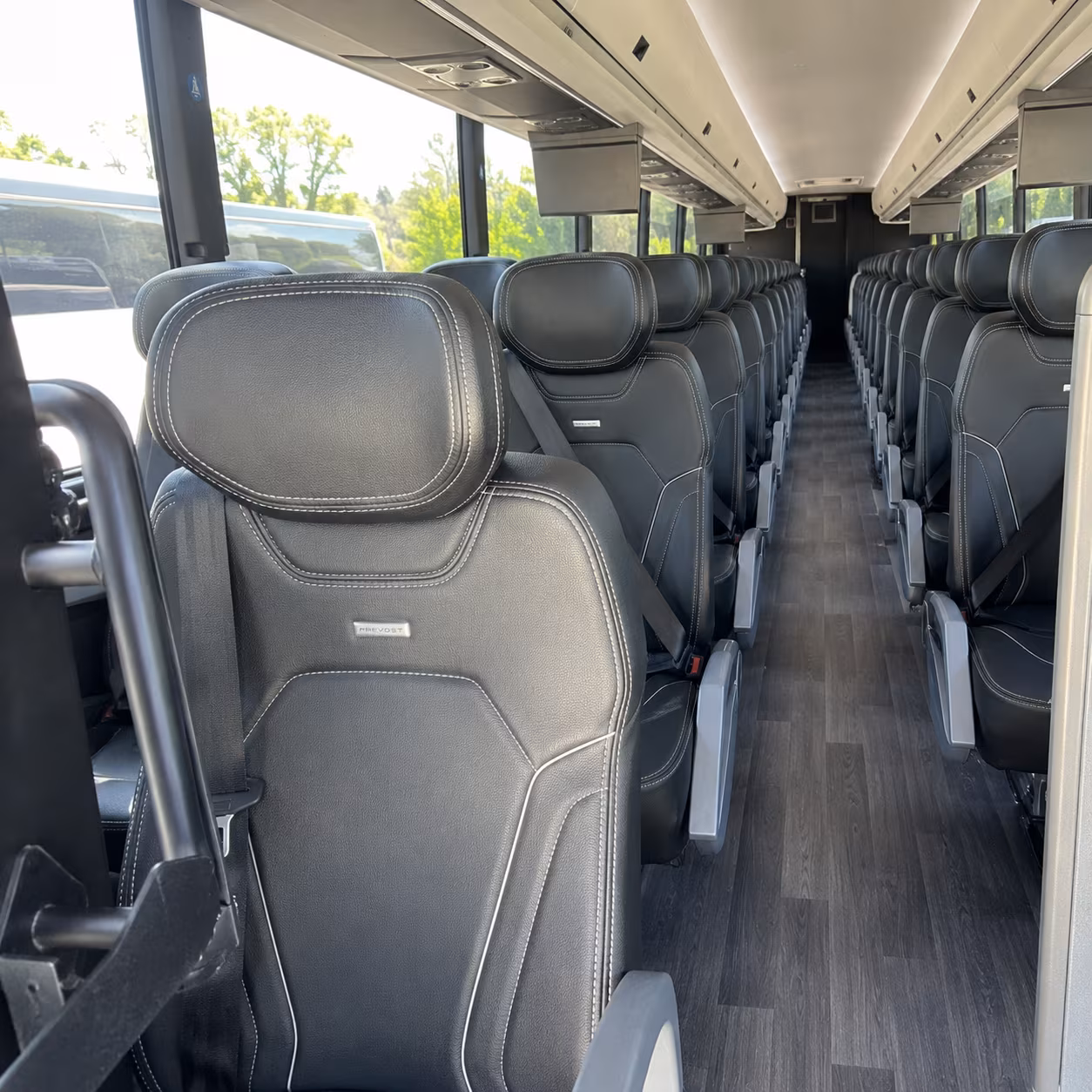 milpitas 47 passenger charter bus interior
